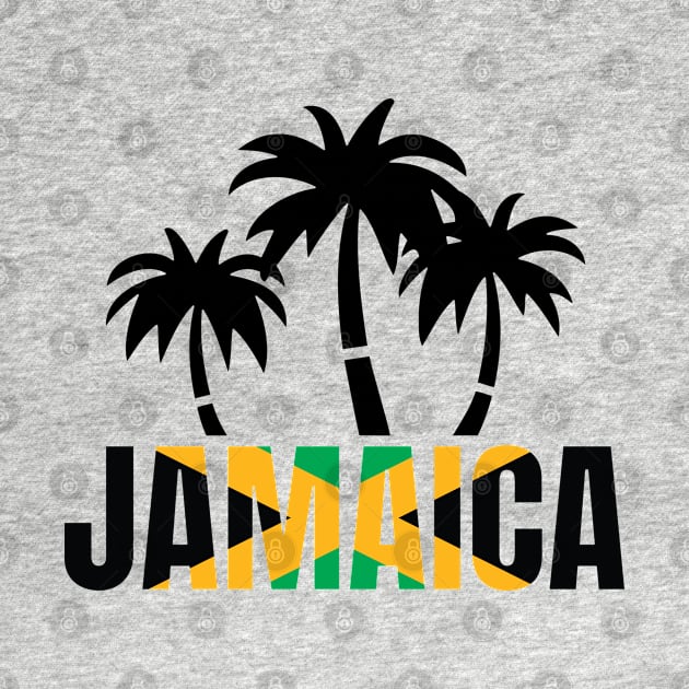 Jamaica Flag Palm T-Shirt by onscreengraphics